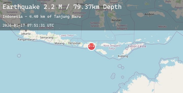 Map of Sumbawa Region, Indonesia