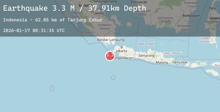 Map of Java, Indonesia
