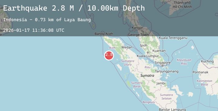 Map of Off West Coast of Northern Sumatra
