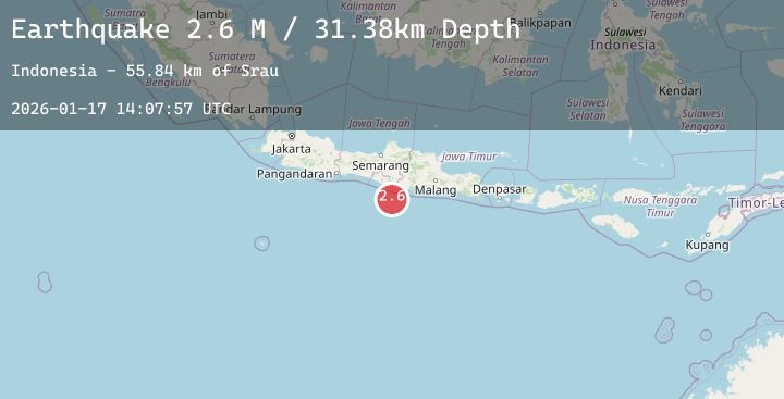 Map of Java, Indonesia