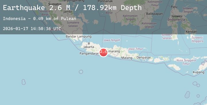 Map of Java, Indonesia