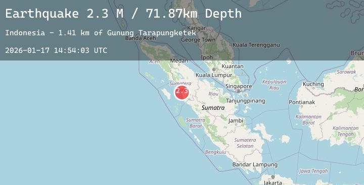 Map of Northern Sumatra, Indonesia