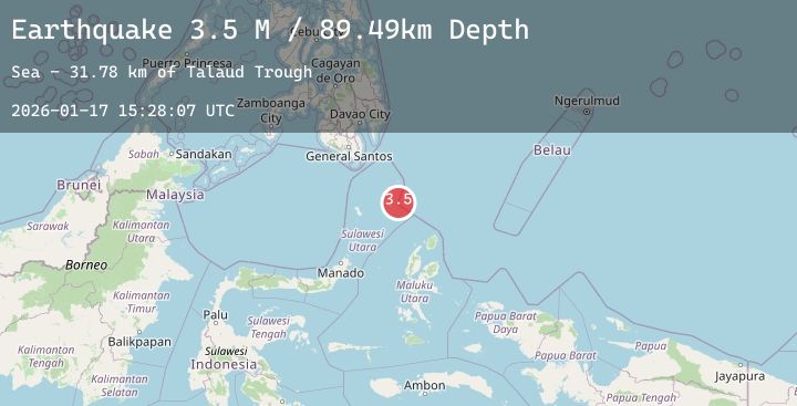Map of Talaud Islands, Indonesia