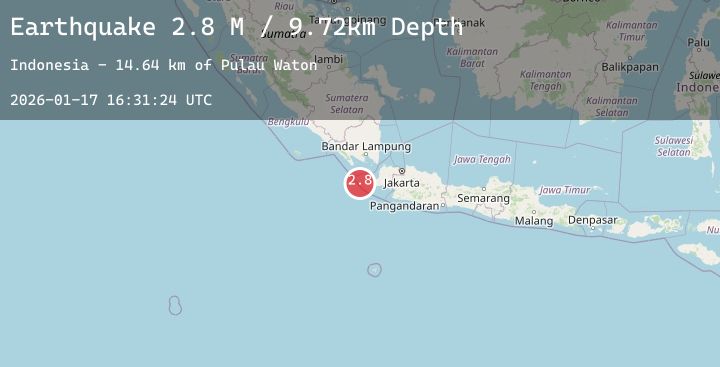Map of Sunda Strait, Indonesia