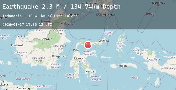 Map of Minahassa Peninsula, Sulawesi