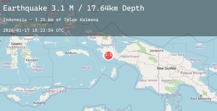 Map of West Papua Region, Indonesia