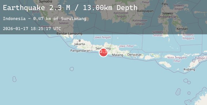 Map of Java, Indonesia