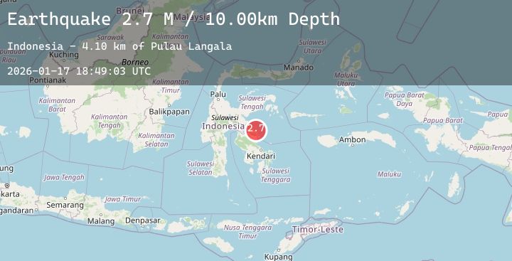 Map of Sulawesi, Indonesia