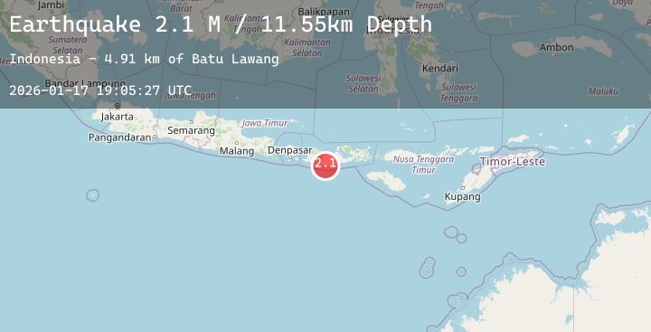 Map of Sumbawa Region, Indonesia