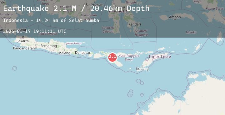Map of Sumba Region, Indonesia