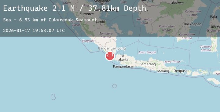 Map of Sunda Strait, Indonesia