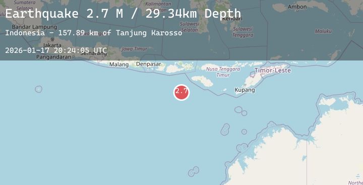 Map of South of Sumbawa, Indonesia