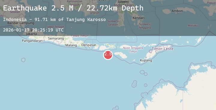 Map of Sumbawa Region, Indonesia