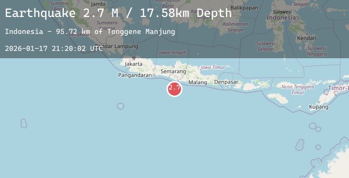 Map of Java, Indonesia