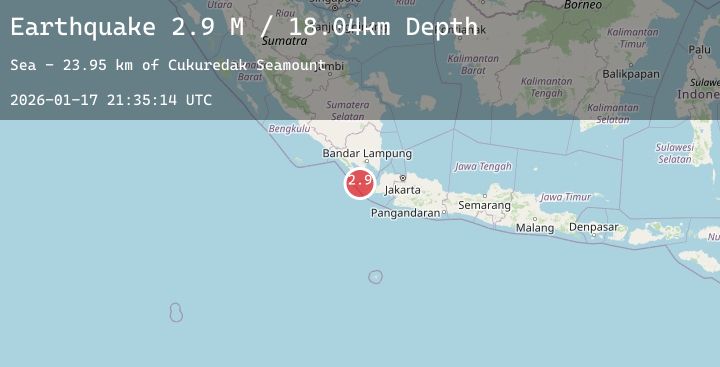 Map of Sunda Strait, Indonesia