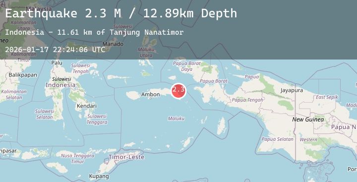 Map of Seram, Indonesia