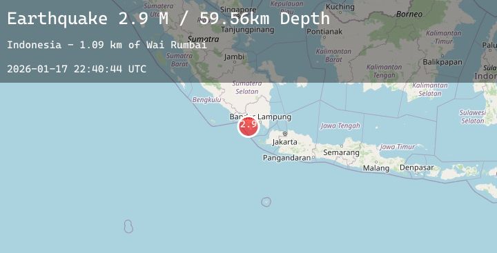 Map of Sunda Strait, Indonesia