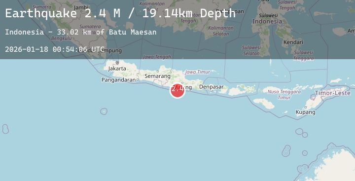 Map of Java, Indonesia