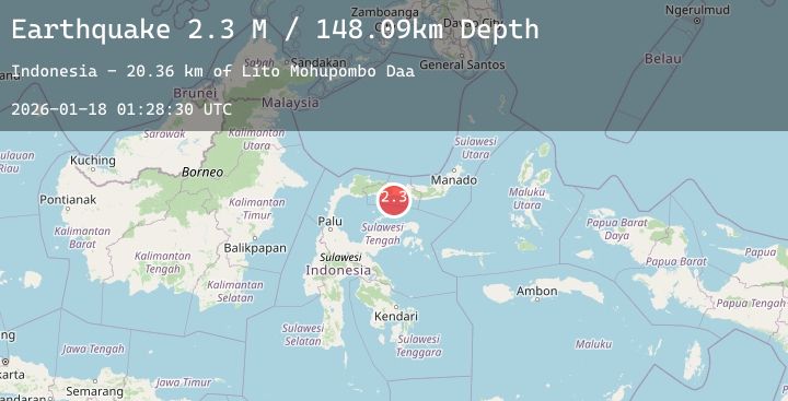 Map of Minahassa Peninsula, Sulawesi