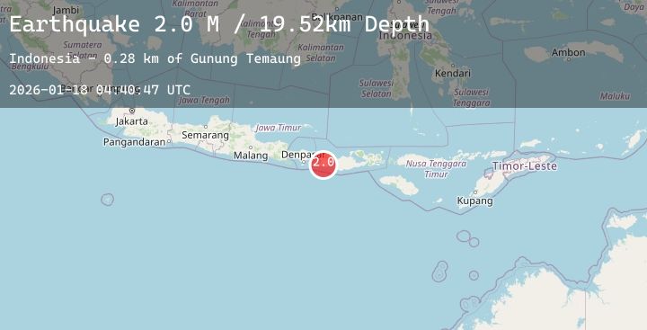 Map of Sumbawa Region, Indonesia