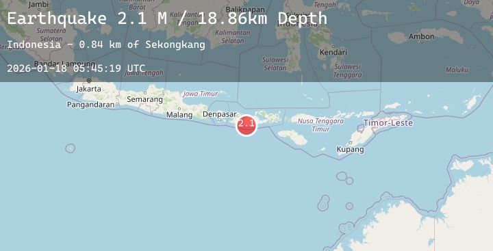 Map of Sumbawa Region, Indonesia