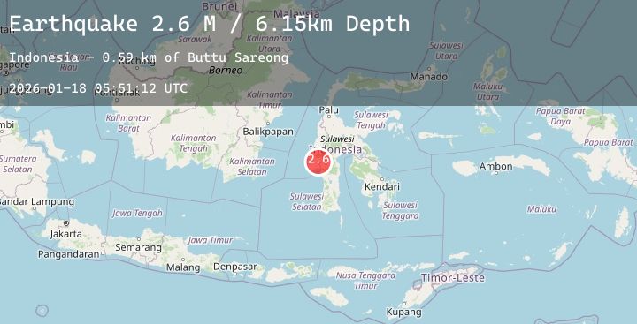Map of Sulawesi, Indonesia
