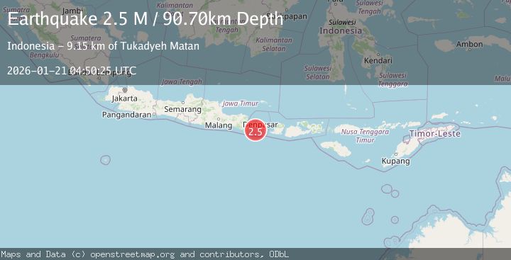 Map of Bali Region, Indonesia