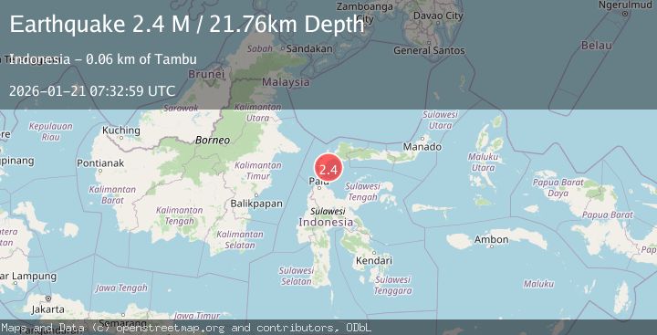 Map of Minahassa Peninsula, Sulawesi