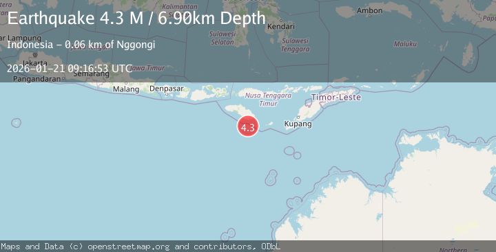 Map of Sumba Region, Indonesia
