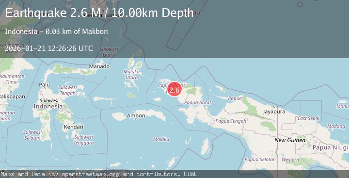 Map of West Papua Region, Indonesia