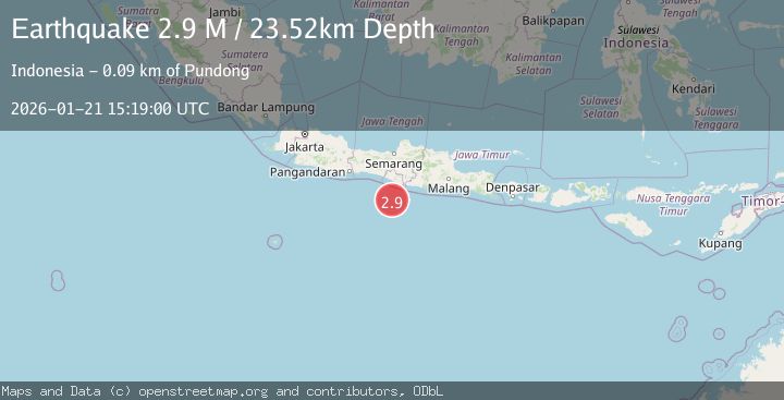 Map of Java, Indonesia
