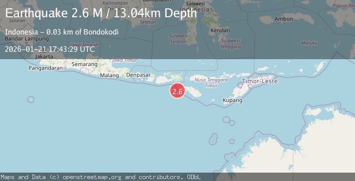 Map of Sumbawa Region, Indonesia