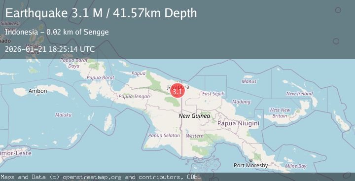 Map of West Papua, Indonesia