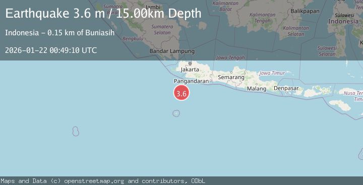 Map of South of Java, Indonesia