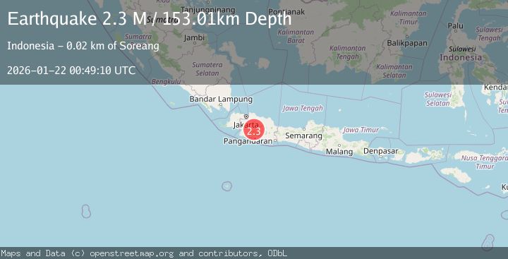 Map of Java, Indonesia