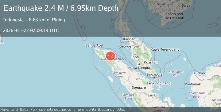 Map of Northern Sumatra, Indonesia