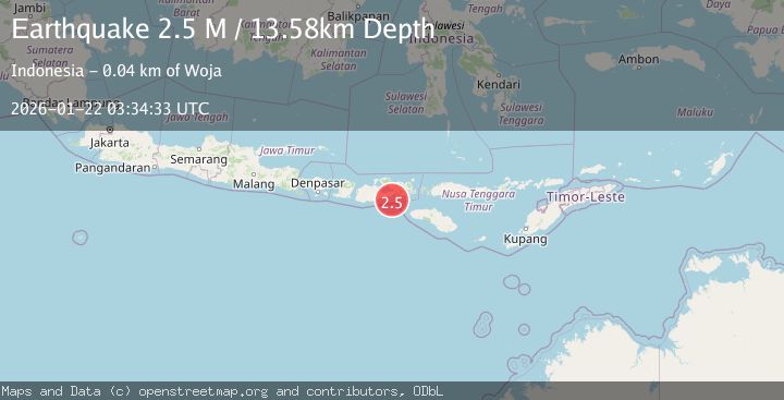 Map of Sumbawa Region, Indonesia