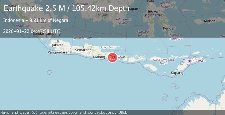 Map of Bali Region, Indonesia