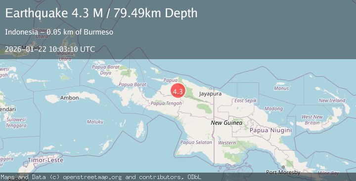 Map of West Papua, Indonesia