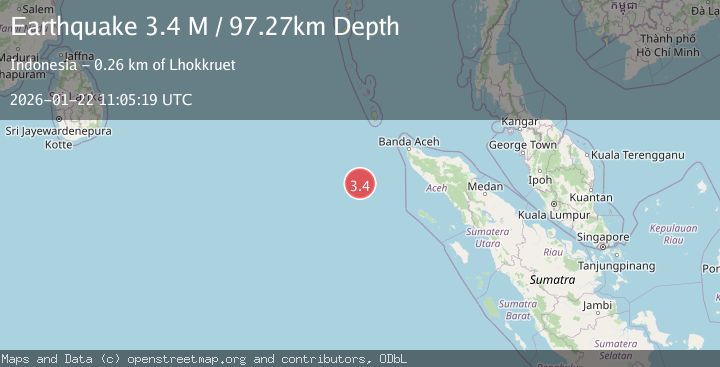 Map of Off West Coast of Northern Sumatra