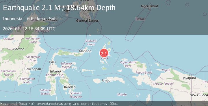 Map of Halmahera, Indonesia
