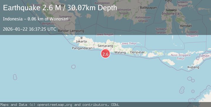 Map of Java, Indonesia
