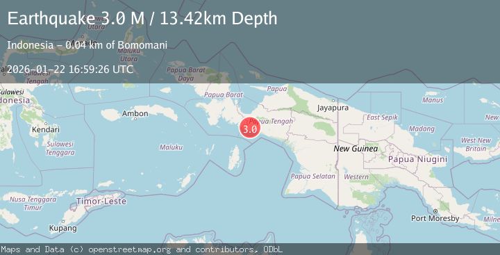 Map of West Papua Region, Indonesia