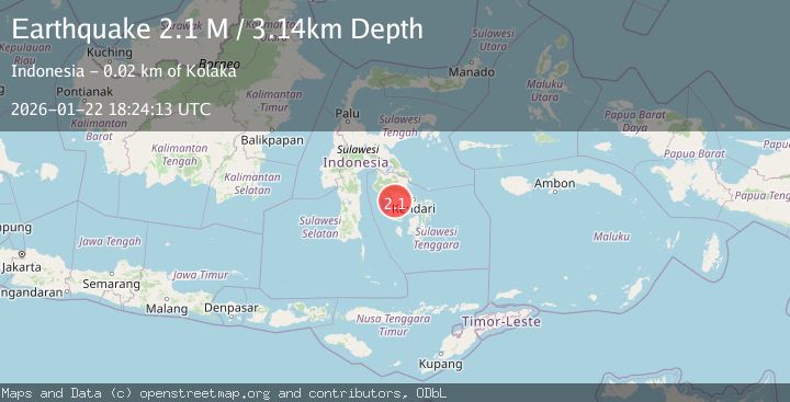Map of Sulawesi, Indonesia