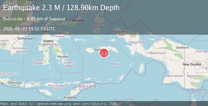 Map of Seram, Indonesia