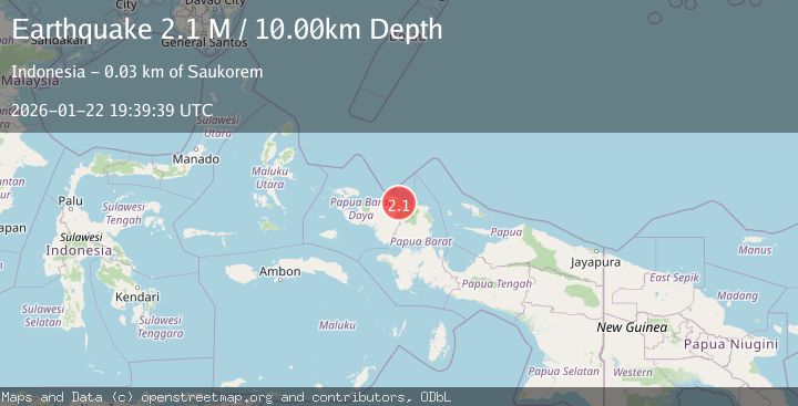 Map of West Papua Region, Indonesia