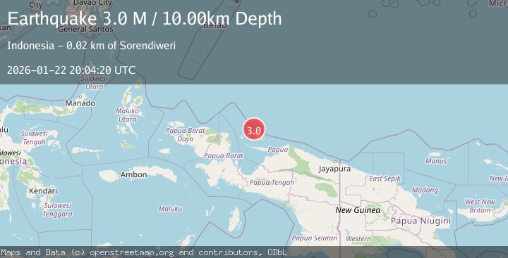 Map of West Papua Region, Indonesia