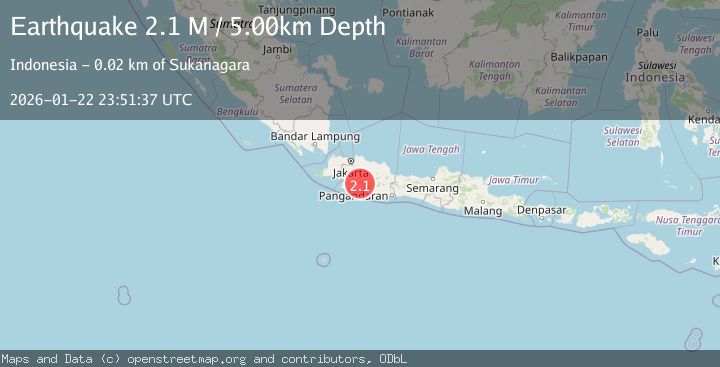 Map of Java, Indonesia