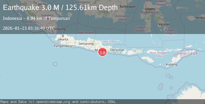 Map of Java, Indonesia