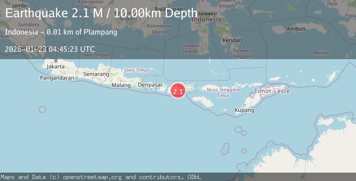Map of Sumbawa Region, Indonesia